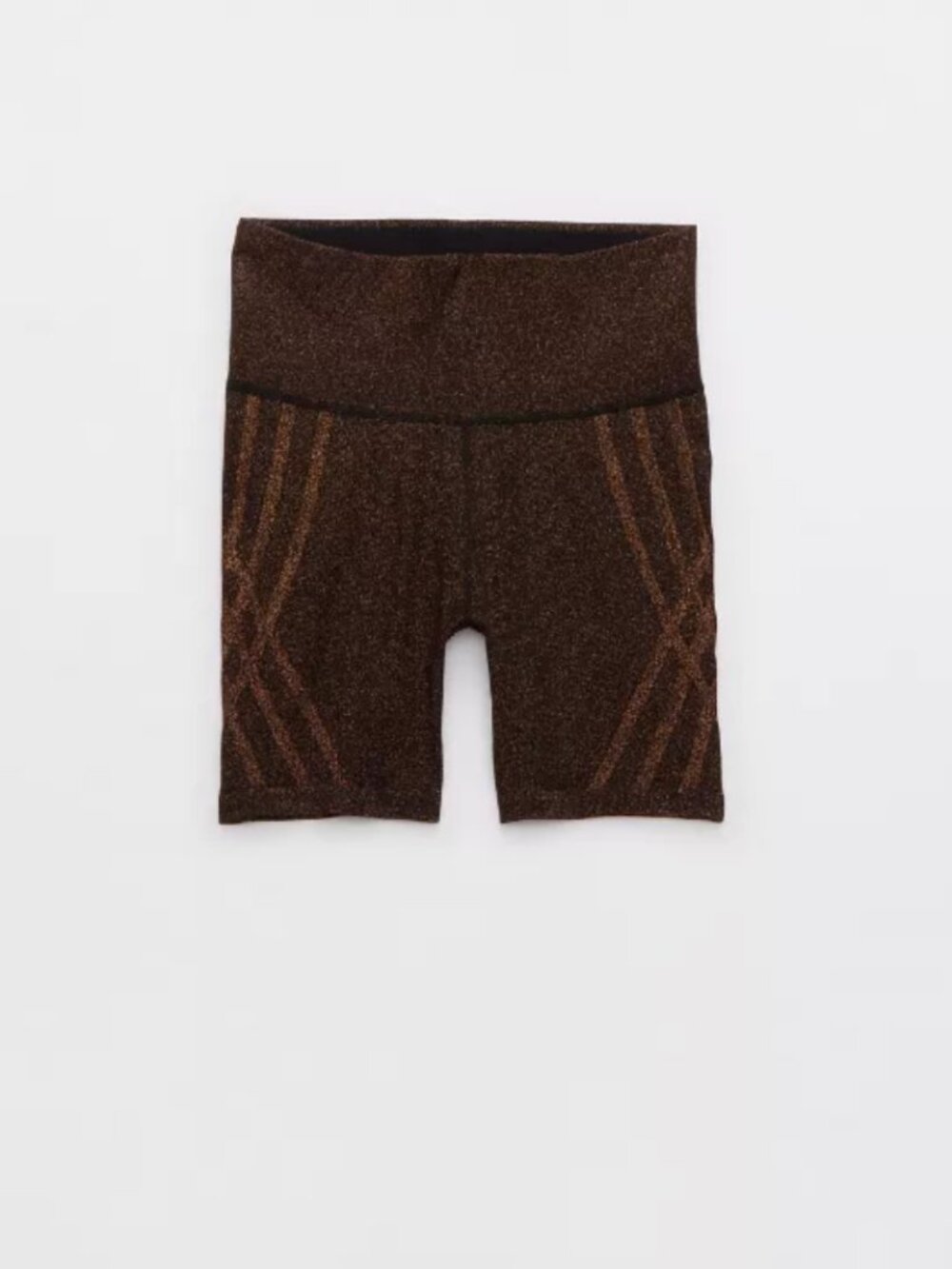 OFFLINE BY AERIE SEAMLESS LUREX BIKE SHORT GOLD XS NEW - Picture 5 of 13